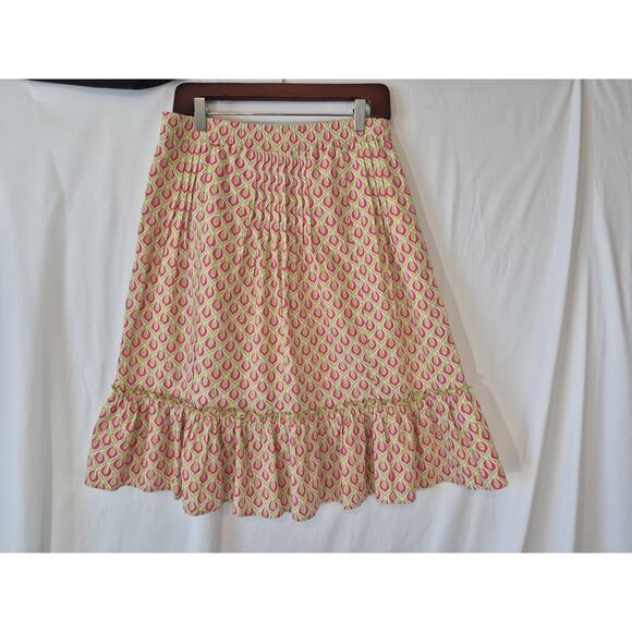 Lilly Pulitzer Womens Pink Green Geometric A-line Skirt Medium - Picture 5 of 9